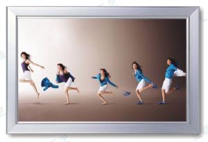 Blwch golau ffrâm Snap alwminiwm arwain ehangach haenen denau